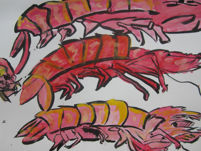 2012　５年生　赤えびを描こう！①