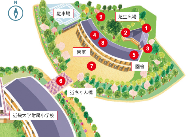 近畿大学附属幼稚園の見取り図